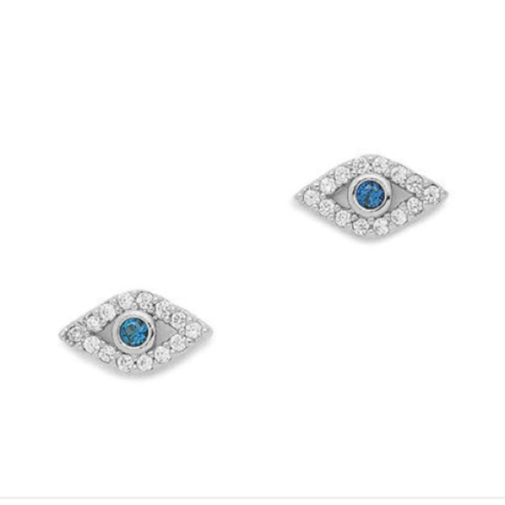 ❌SOLD❌🎊Crystal rhinestone Evil Eye Earrings - Picture 4 of 6